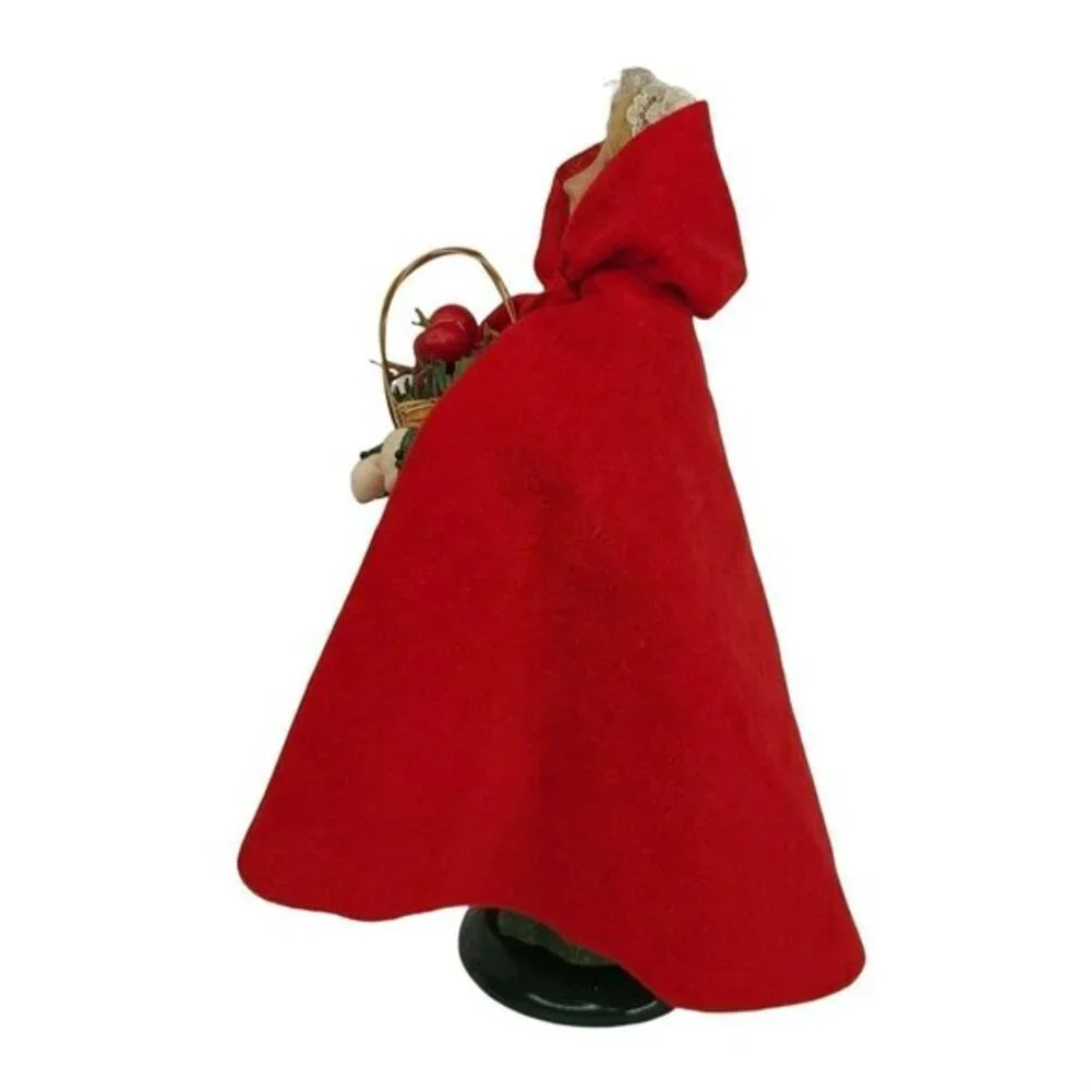 Byers‎ Choice Carolers Ltd Williamsburg 2001 Christmas Lady Apples Red Cape READ